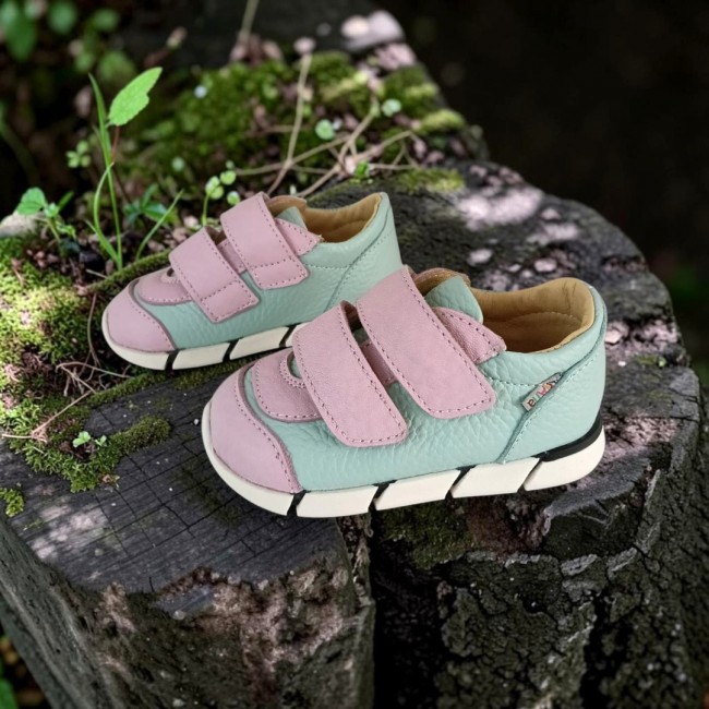 Natural leather baby girl sneakers model AMITY