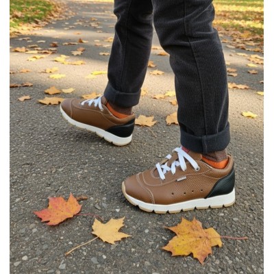 Natural leather boys sneakers model JACOB