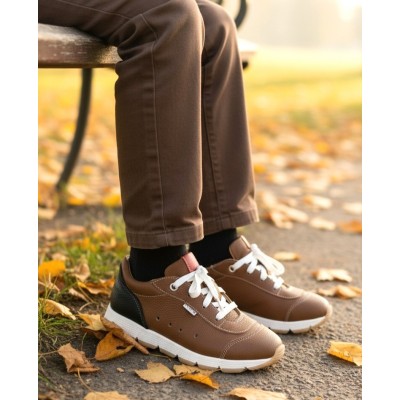 Natural leather boys sneakers model JACOB