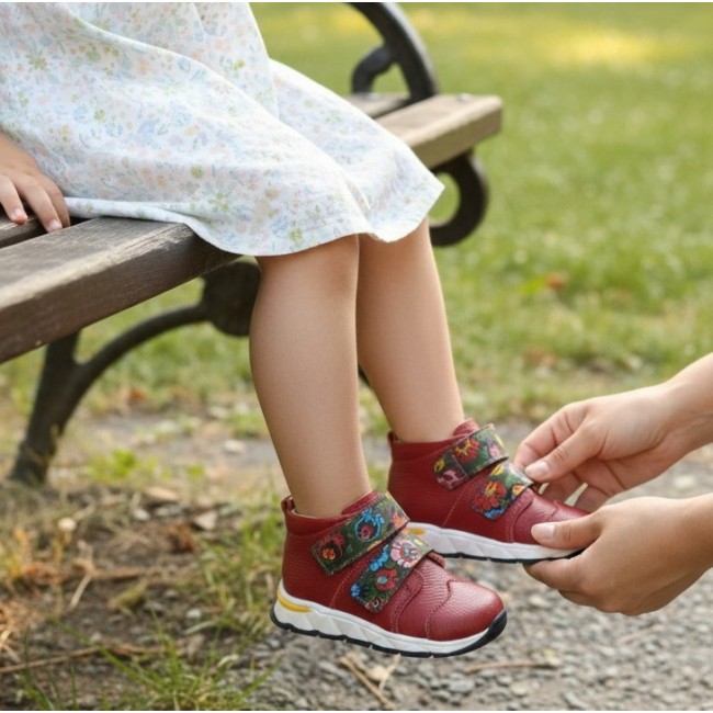 Ghete fete BAREFOOT din piele naturala model AVA