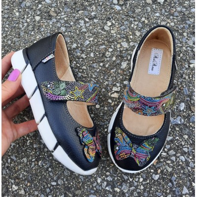 Balerini fete din piele naturala model SERENITY