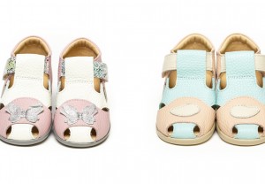 Sandale fete din piele naturala interior-exterior