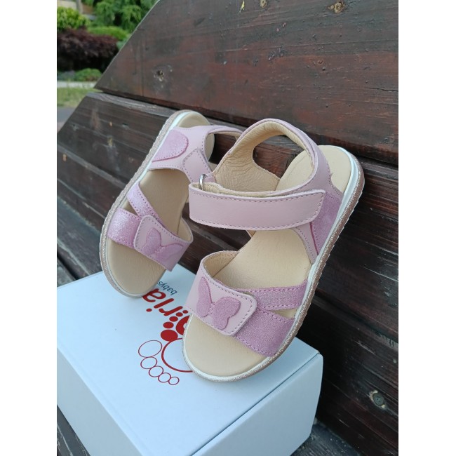 Sandale pentru fete din piele naturala model PINK SOUL