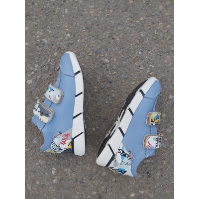 Adidasi copii din piele naturala model BABY BLUE Adidasi copii din piele naturala model BABY BLUE