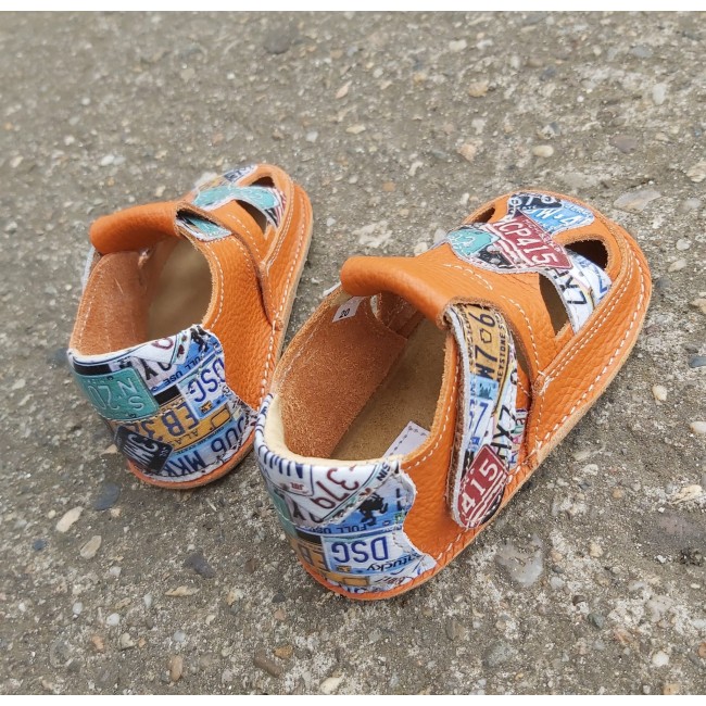 Sandale barefoot din piele naturala model ORANGE