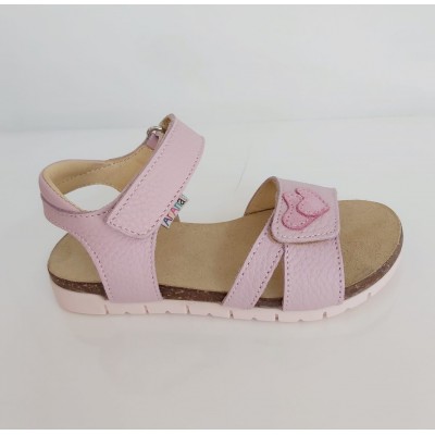 Sandale pentru fete din piele naturala model PINK HEART