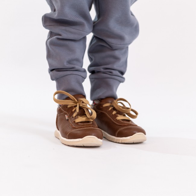 Natural leather boys sneakers model JACOB