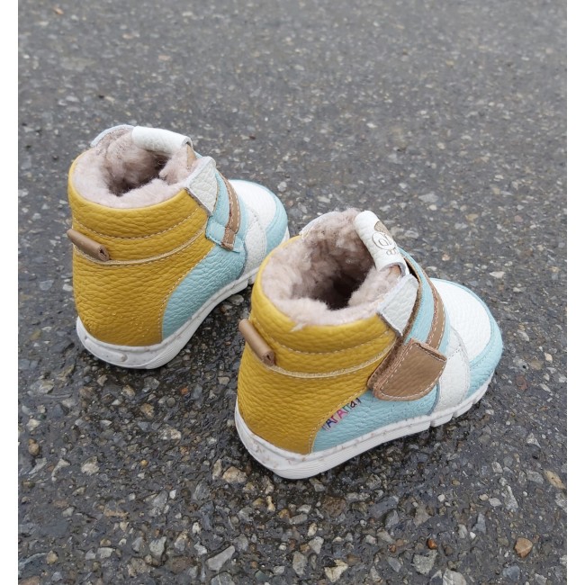 Natural leather baby boy sneakers boots model OLINA