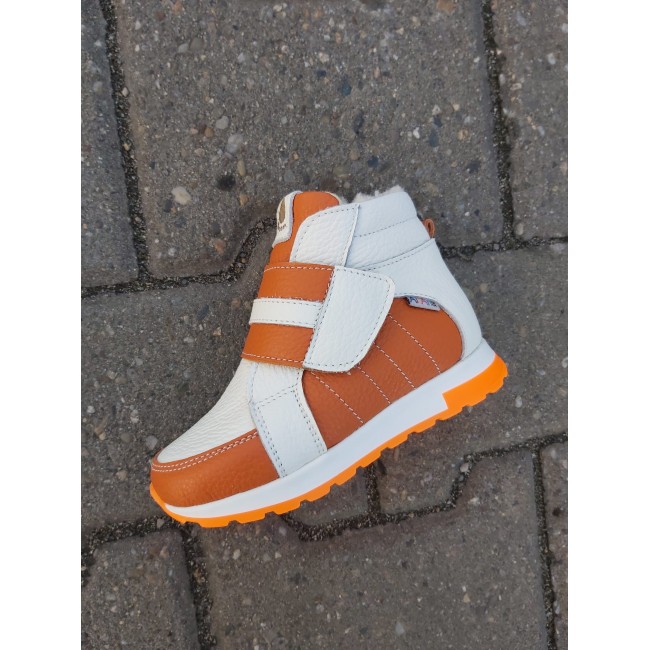 Natural leather baby boy sneakers boots model ORANGE BLOOM