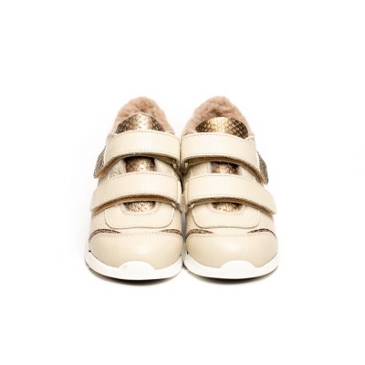 Natural leather baby boy sneakers model YVONNE