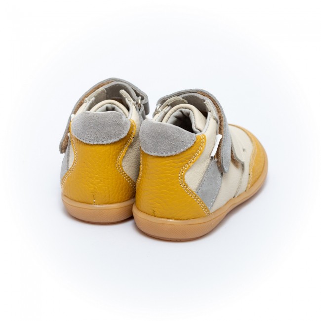 Patrick Model Barefoot Boots for Boys - Beige and Yellow Genuine Leather
