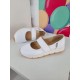 Balerini fete din piele naturala model WHITEY