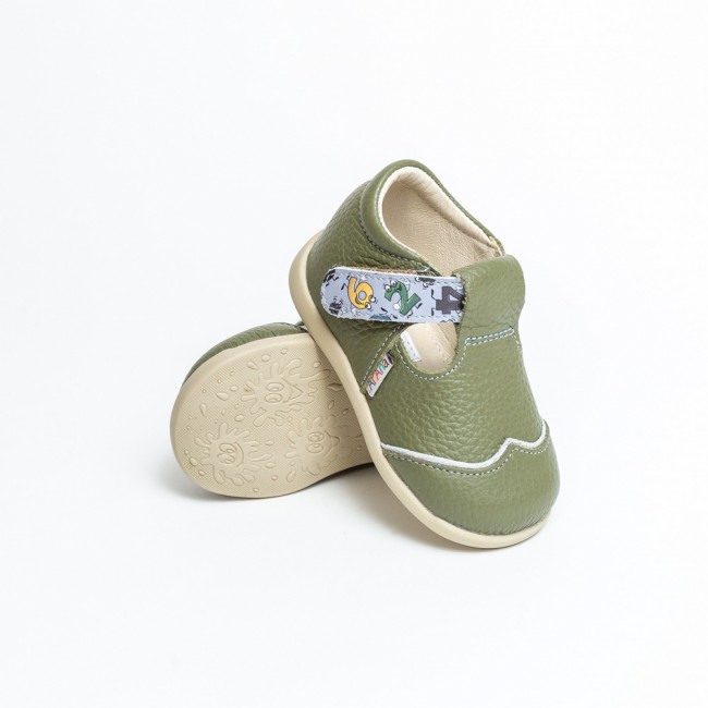 Natural leather kids barefoot shoes model NAUM