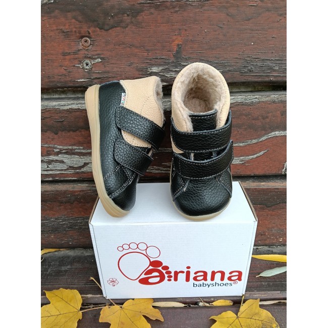 Ghete fete BAREFOOT din piele naturala model BLACK