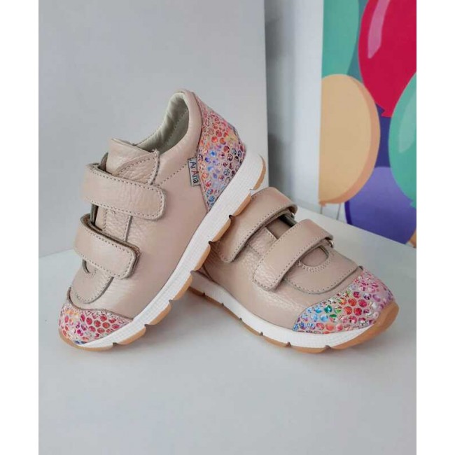 Natural leather baby girl sneakers model GILDA