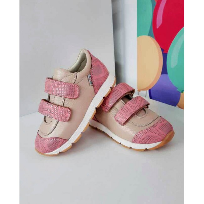 Natural leather baby girl sneakers model TORA