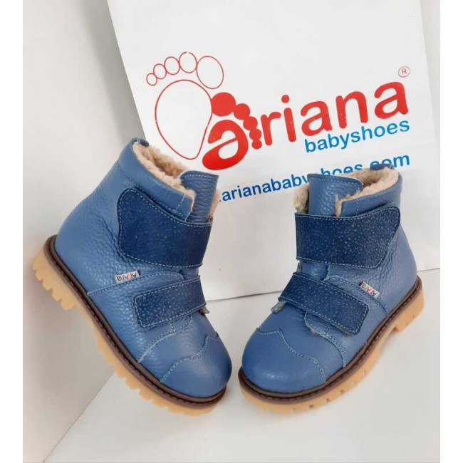 Natural leather kids boots model BLU