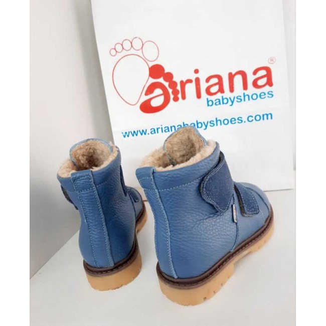 Natural leather kids boots model BLU