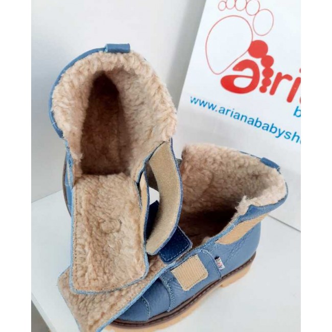 Natural leather kids boots model BLU