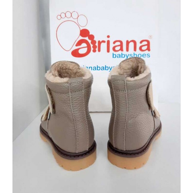 Natural leather kids boots model CENERE