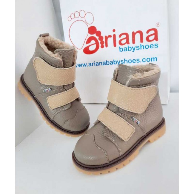 Natural leather kids boots model CENERE