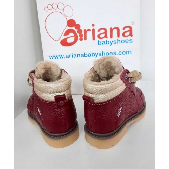 Natural leather baby girl ankle boots model DORA