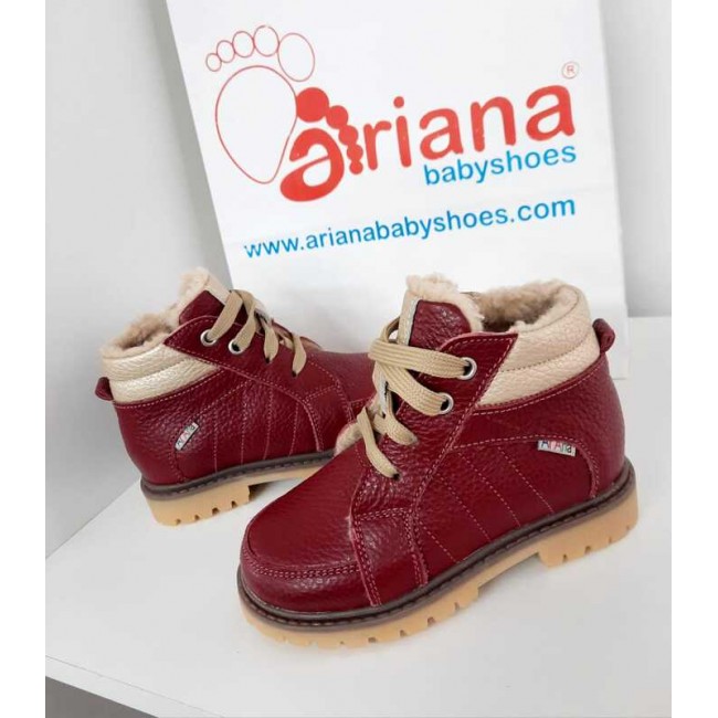 Natural leather baby girl ankle boots model DORA