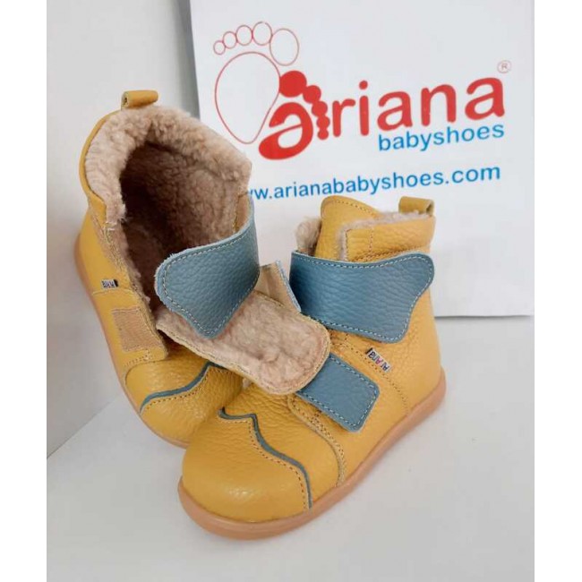 Natural leather kids boots model YELLOW