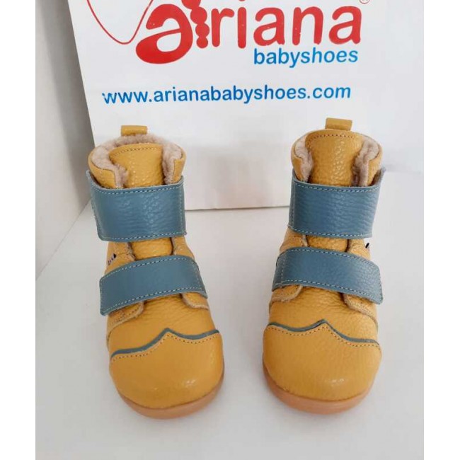 Natural leather kids boots model YELLOW